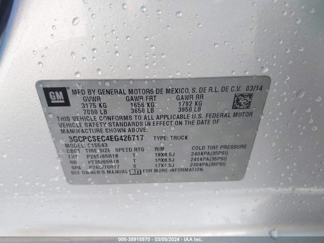 Chevrolet Silverado 1500 2lz 2014 3GCPCSEC4EG426717 Image 9