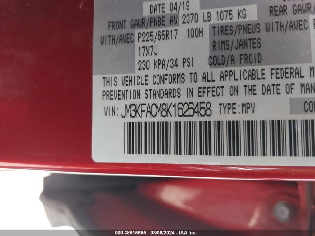 Mazda Cx-5 Touring 2019 JM3KFACM8K1626458 Image 9