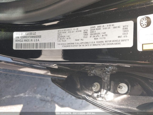 RAM 1500 Limited  4x2 5'7 Box 2021 1C6RREHTXMN593908 Image 9