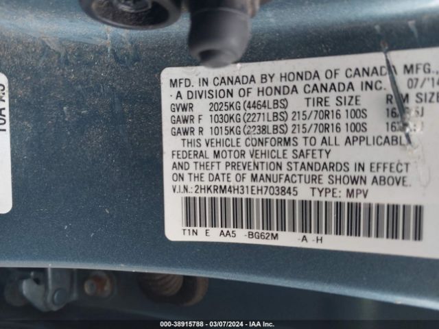 2HKRM4H31EH703845 Honda CR-V LX