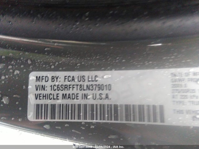 RAM 1500 Big Horn  4x4 5'7 Box 2020 1C6SRFFT8LN379010 Image 9