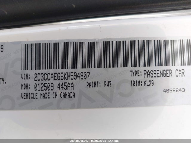 Chrysler 300 Limited 2019 2C3CCAEG6KH594807 Image 9