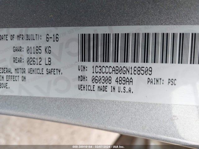 Chrysler 200 Limited Platinum 2016 1C3CCCAB0GN188509 Image 9