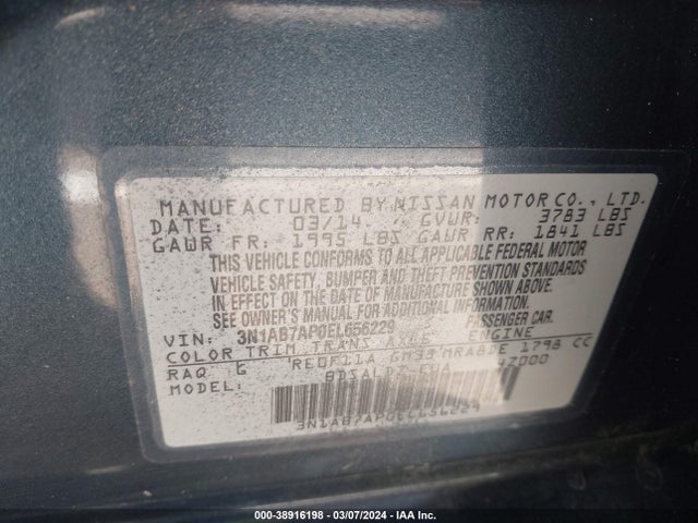Nissan SENTRA SV 2014 3N1AB7AP0EL656229 Image 9