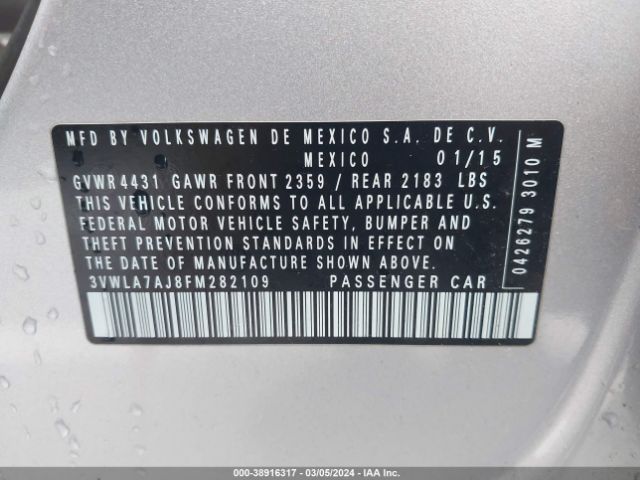 3VWLA7AJ8FM282109 Volkswagen Jetta 2.0l Tdi S