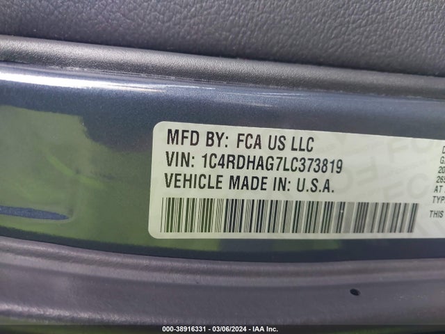 Dodge Durango Sxt Plus Rwd 2020 1C4RDHAG7LC373819 Image 9