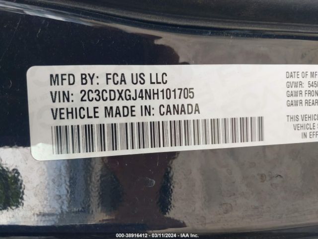 2C3CDXGJ4NH101705 Dodge Charger Scat Pack Widebody