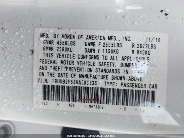 19UUB2F58HA003536 Acura Tlx Technology Package