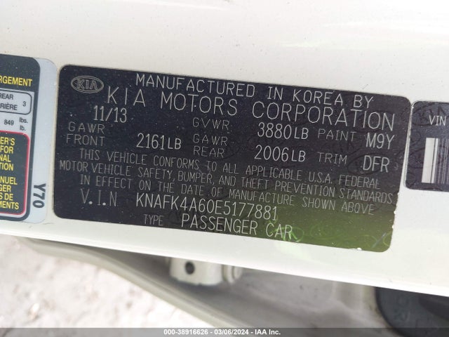 KIA FORTE LX 2014 KNAFK4A60E5177881 Image 9