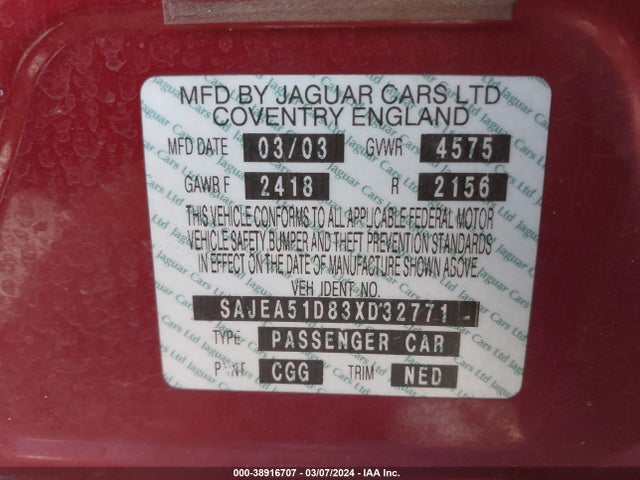 2003 JAGUAR X-TYPE SAJEA51D83XD32771 Photo 8