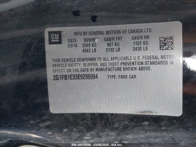 Chevrolet Camaro 1lt 2014 2G1FB1E33E9286994 Image 9