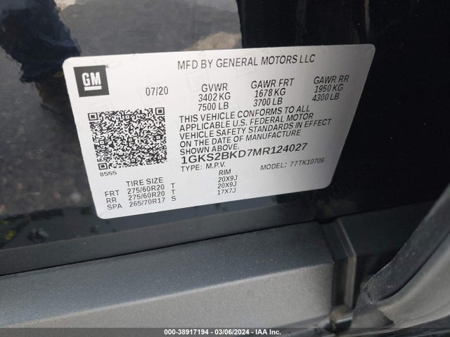 GMC Yukon 4wd Slt 2021 1GKS2BKD7MR124027 Image 9
