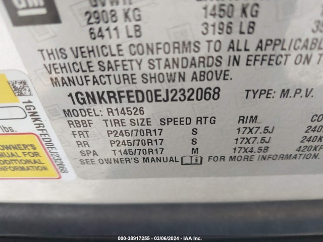 Chevrolet Traverse Ls 2014 1GNKRFED0EJ232068 Image 9