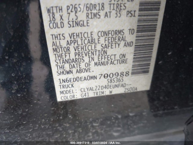 Nissan Frontier Sv 4x2 2021 1N6ED0EA0MN700988 Image 9