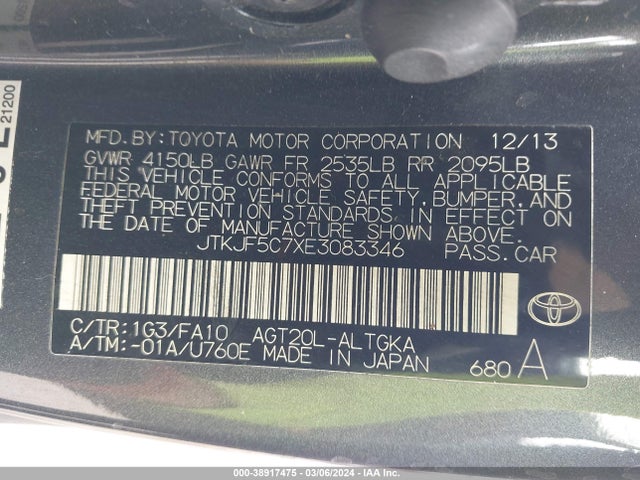 Scion TC 2014 JTKJF5C7XE3083346 Image 9