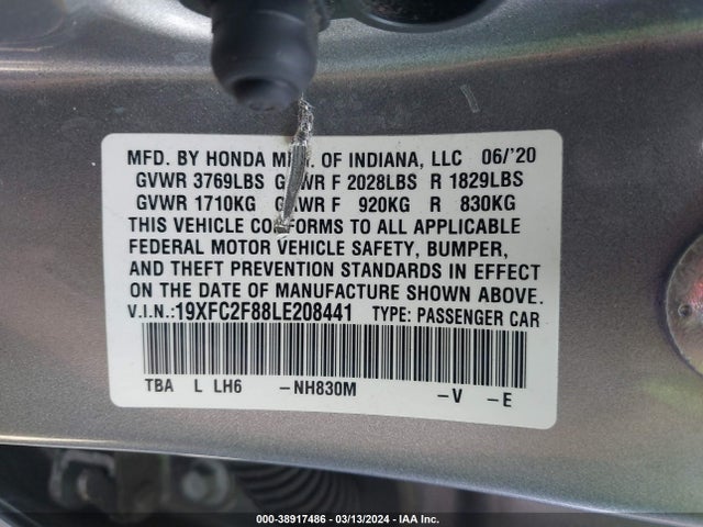 Honda Civic Sport 2020 19XFC2F88LE208441 Image 9