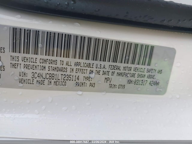 3C4NJCBB1LT235114 Jeep Compass Latitude Fwd