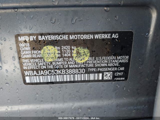 WBAJA9C53KB388830 BMW 530e Iperformance