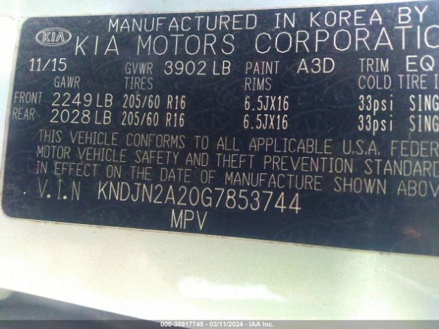 KNDJN2A20G7853744 KIA Soul