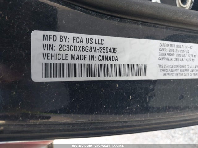 Dodge Charger Sxt Rwd 2022 2C3CDXBG8NH250405 Image 9