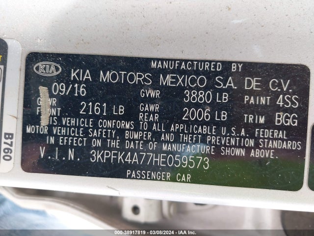 KIA FORTE LX 2017 3KPFK4A77HE059573 Image 9