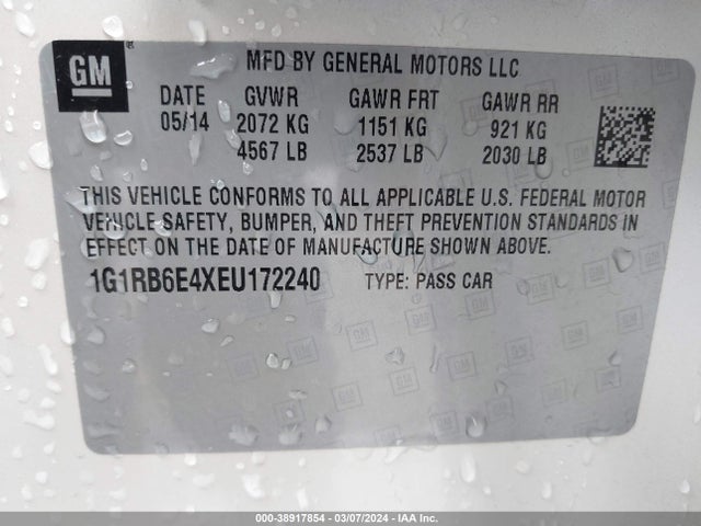 Chevrolet Volt 2014 1G1RB6E4XEU172240 Image 9