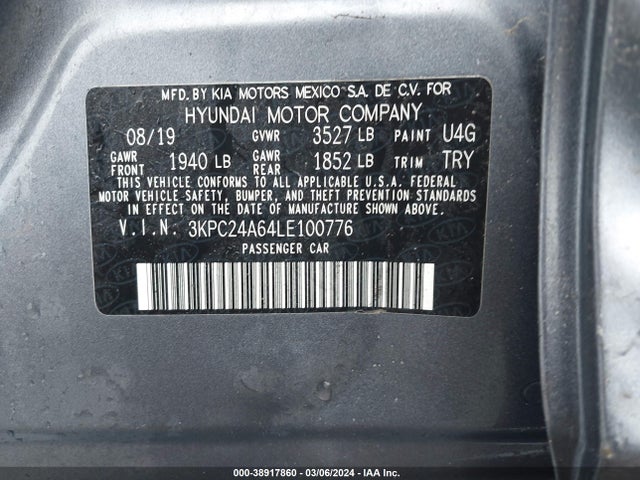 Hyundai ACCENT SE 2020 3KPC24A64LE100776 Image 9