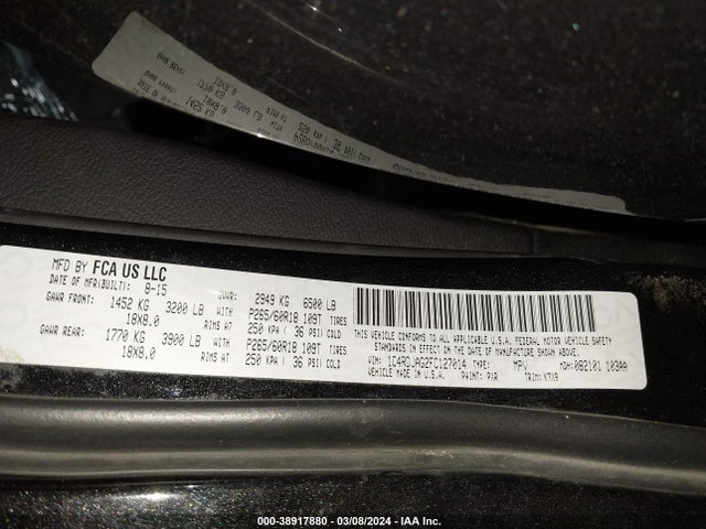Dodge Durango Sxt 2015 1C4RDJAG2FC127014 Image 9