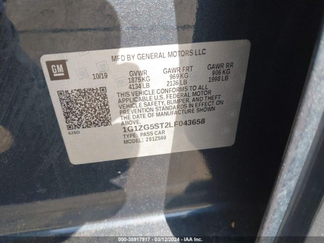 1G1ZG5ST2LF043658 Chevrolet Malibu Fwd Rs