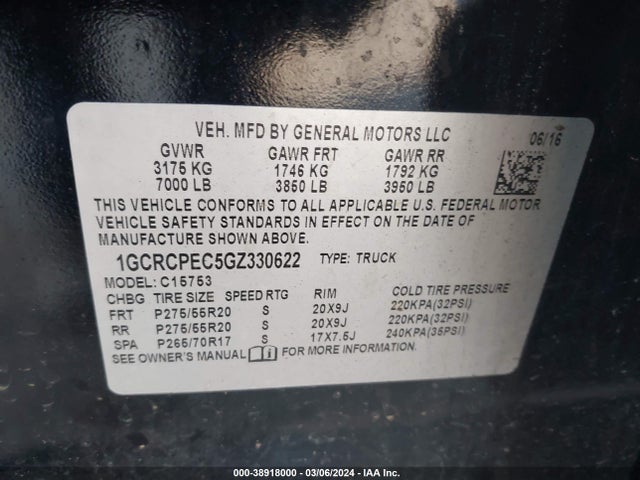 Chevrolet Silverado 1500 Custom 2016 1GCRCPEC5GZ330622 Image 9