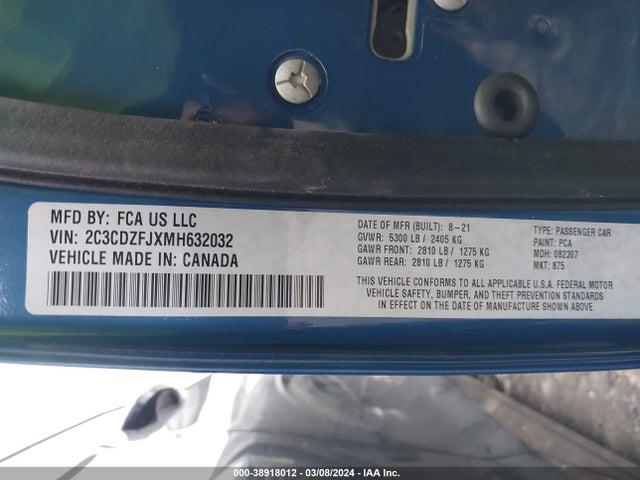 Dodge Challenger R/t Scat Pack 2021 2C3CDZFJXMH632032 Image 9