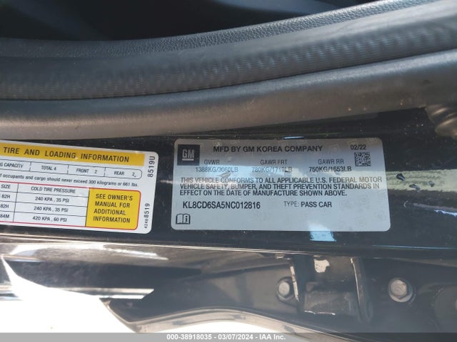 Chevrolet Spark Fwd 1lt Automatic 2022 KL8CD6SA5NC012816 Image 9