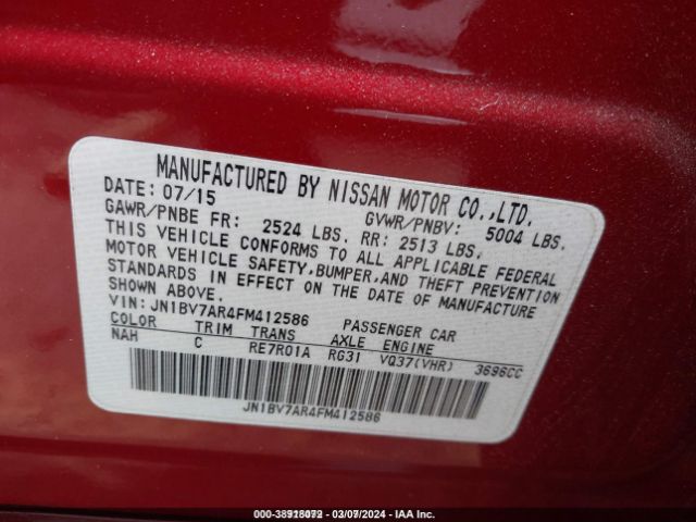 JN1BV7AR4FM412586 Infiniti Q50 Premium