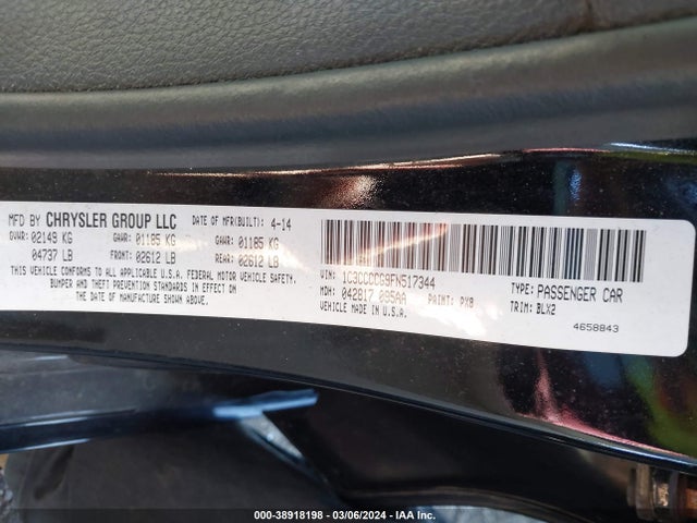 Chrysler 200 C 2015 1C3CCCCG9FN517344 Image 9