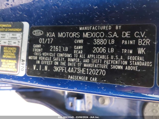KIA FORTE S 2017 3KPFL4A73HE120270 Image 9