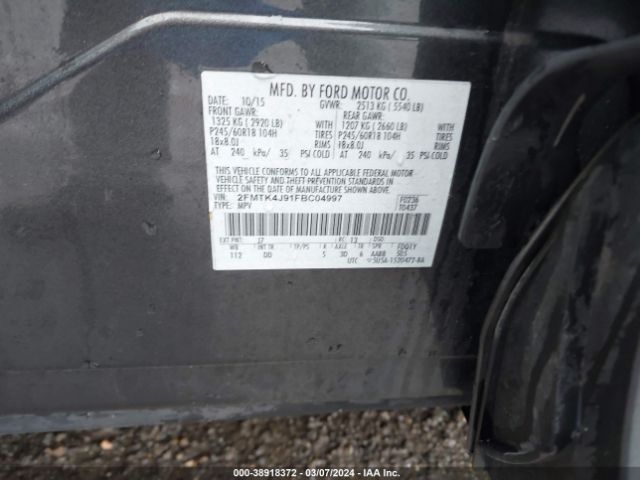 2FMTK4J91FBC04997 Ford EDGE SEL