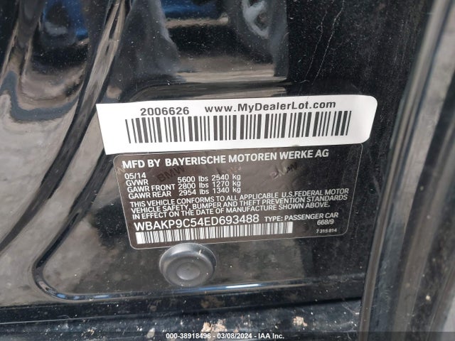 BMW 550i Xdrive 2014 WBAKP9C54ED693488 Image 9
