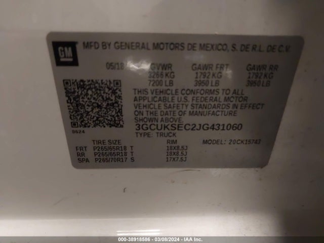 Chevrolet Silverado 1500 2lz 2018 3GCUKSEC2JG431060 Image 9