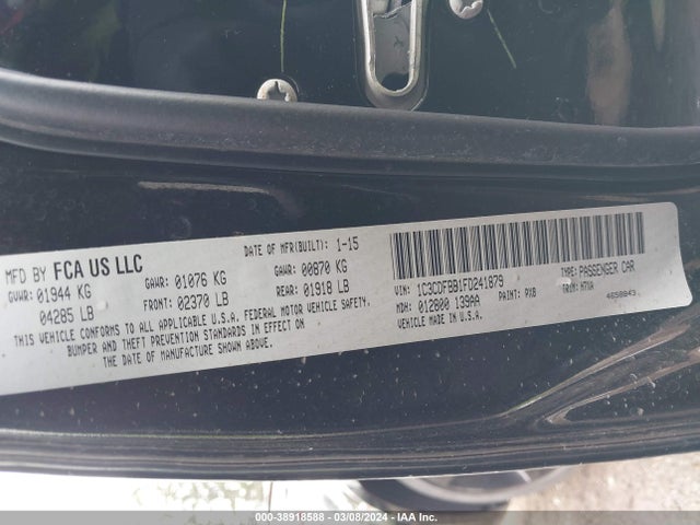 Dodge DART SXT 2015 1C3CDFBB1FD241879 Image 9