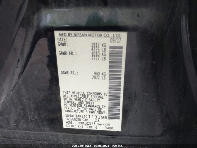 Nissan Altima 2.5 S 2018 1N4AL3AP2JC113396 Image 9