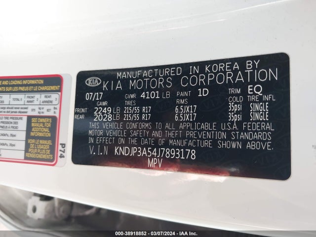 KIA SOUL + 2018 KNDJP3A54J7893178 Image 9