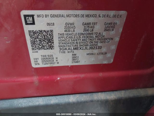 3GKALMEX1JL392133 GMC Terrain Sle