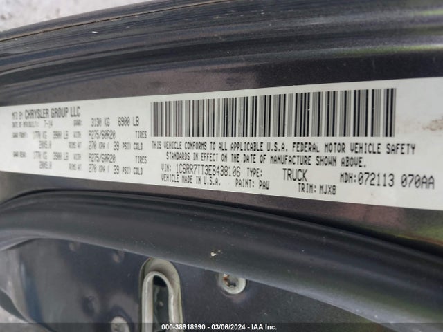 RAM 1500 Big Horn 2014 1C6RR7TT3ES438106 Image 9