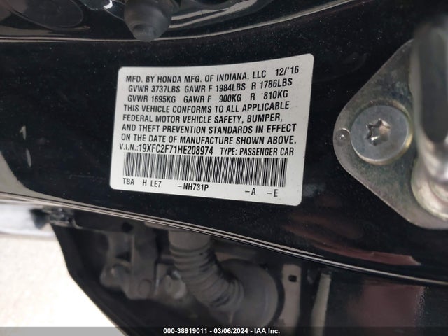 Honda CIVIC EX 2017 19XFC2F71HE208974 Image 9