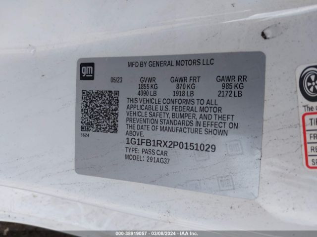 1G1FB1RX2P0151029 Chevrolet Camaro