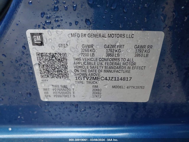 GMC Sierra 1500 Sle 2018 1GTV2MEC4JZ114817 Image 9