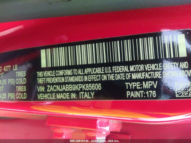 ZACNJABB9KPK85606 Jeep Renegade Latitude Fwd