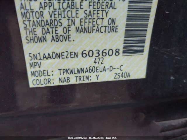 5N1AA0NE2EN603608 Nissan Armada Platinum