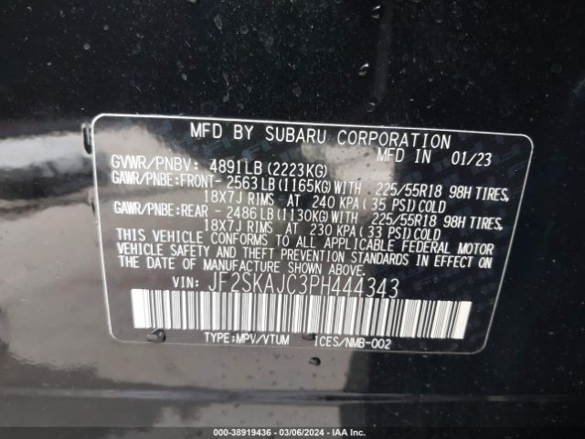 JF2SKAJC3PH444343 Subaru Forester Sport