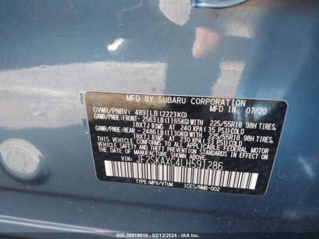 JF2SKAXC4LH591286 Subaru Forester Touring